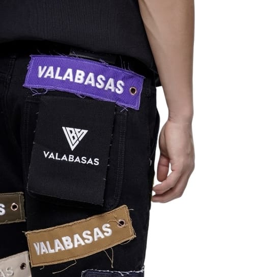 Valabasas Banner Denim Shorts (Jet Black) VLBS-VSH2-1031 - Image 8