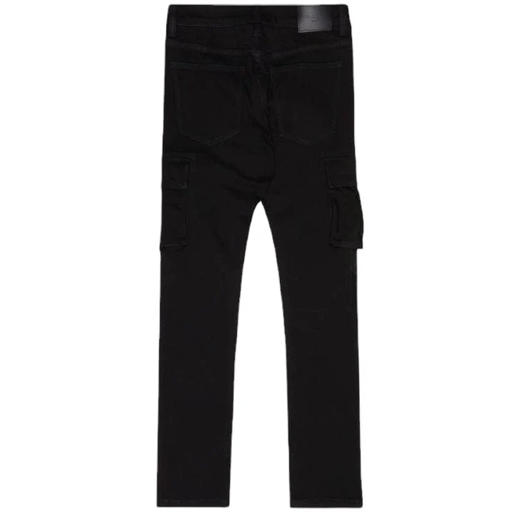 Valabasas "Broken" 4 Way Stretch Cargo Jean (Black) VLBS-VJ2-1013 - Image 2