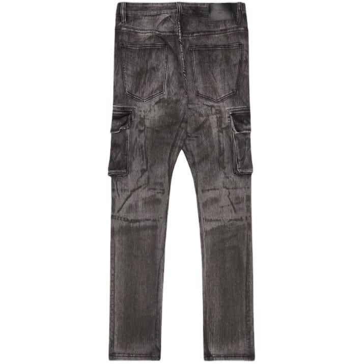 Valabasas "Broken" 4 Way Stretch Cargo Jean (Dirty Black) VLBS-VJ2-1013 - Image 2