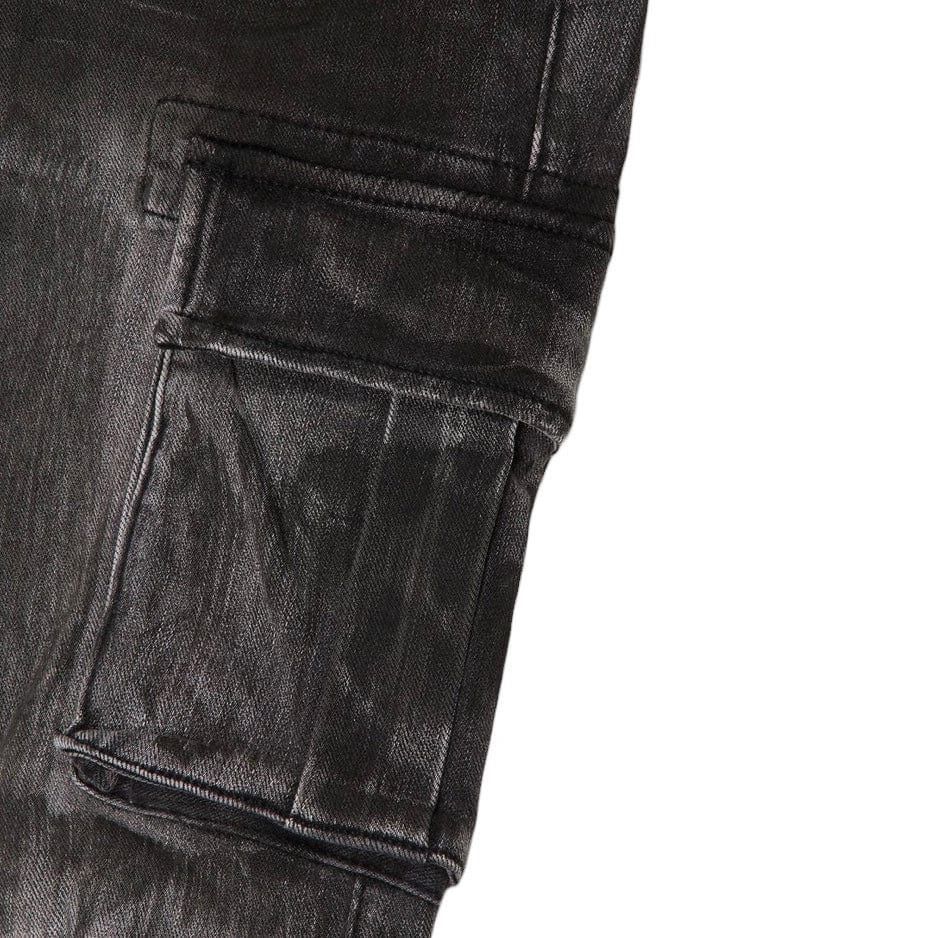 Valabasas "Broken" 4 Way Stretch Cargo Jean (Dirty Black) VLBS-VJ2-1013 - Image 3