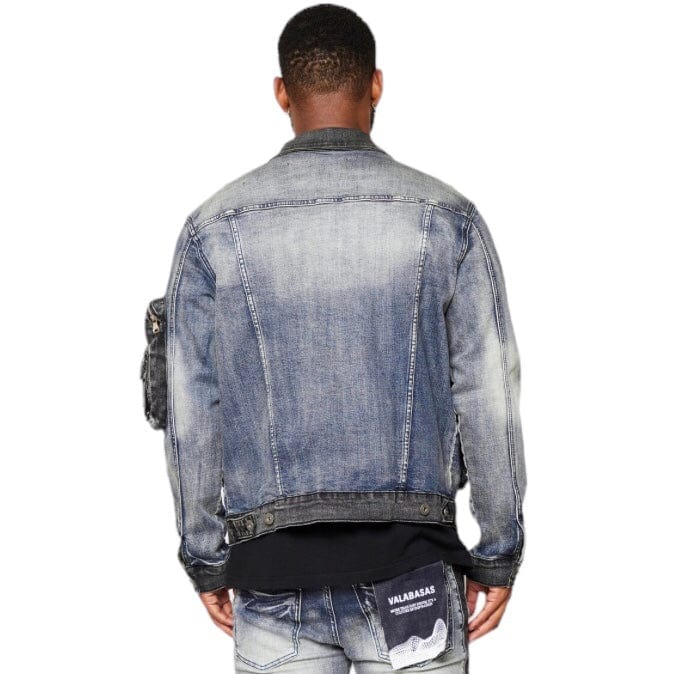 Valabasas Captain Denim Jacket (Blue Black Wash) VLBS6035 - Image 5