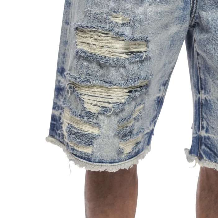 Valabasas Clipped Denim Shorts (Blue Wash) VLBS-VSH2-1034 - Image 6
