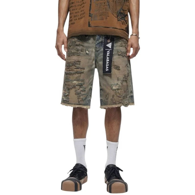 Valabasas Clipped Denim Shorts (Dirty Vintage Blue) VLBS-VSH2-1034