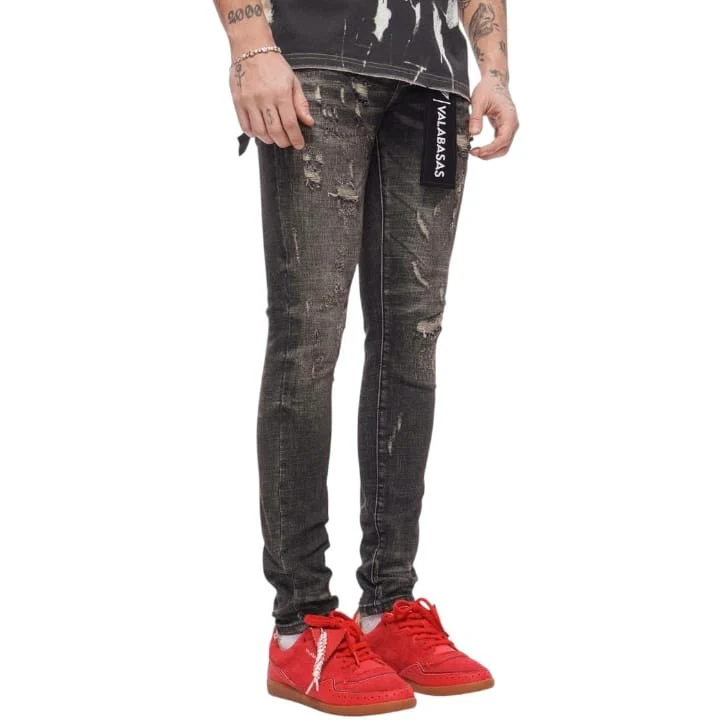 Valabasas Collage Skinny Denim (Grey Vintage Wash) VLBS-VJ1-1011 - Image 2