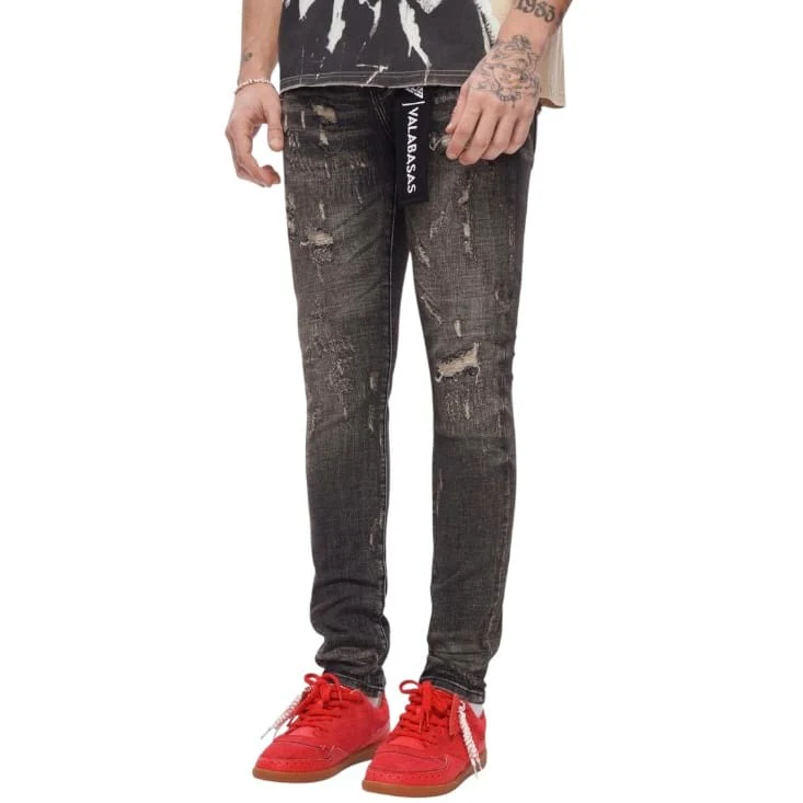 Valabasas Collage Skinny Denim (Grey Vintage Wash) VLBS-VJ1-1011 - Image 3
