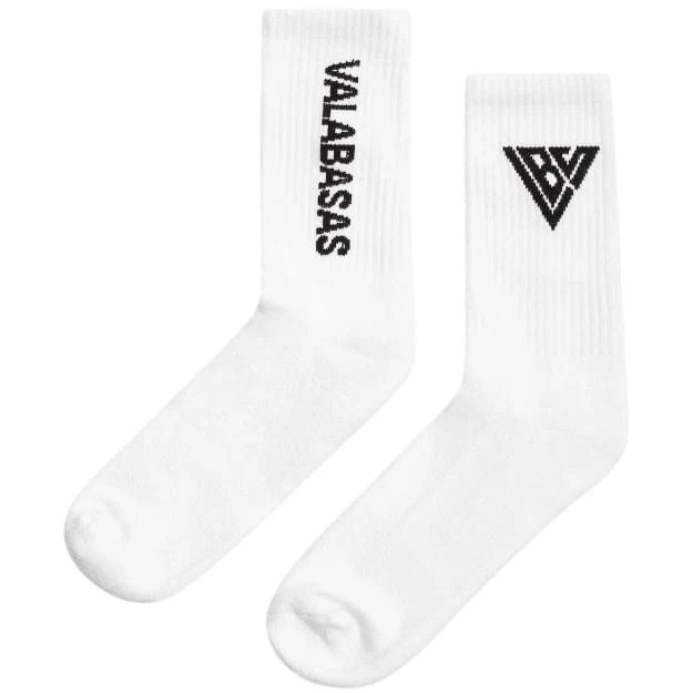 Valabasas Footprint Socks (White) VAL-SOCK-001 - Image 2
