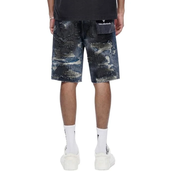 Valabasas Incise Denim Shorts (Dark Blue) VLBS-VSH1-1009 - Image 5