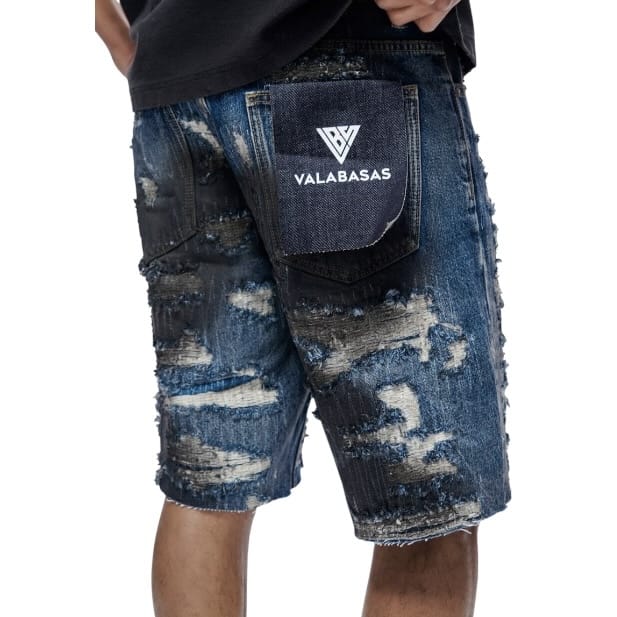 Valabasas Incise Denim Shorts (Dark Blue) VLBS-VSH1-1009 - Image 7