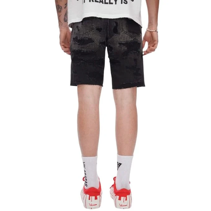 Valabasas Incise Denim Shorts (Grey Wash) VLBS-VSH1-1009 - Image 5