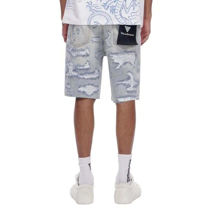 Valabasas Incise Denim Shorts (Light Blue Wash) VLBS-VSH1-1009 - Image 5
