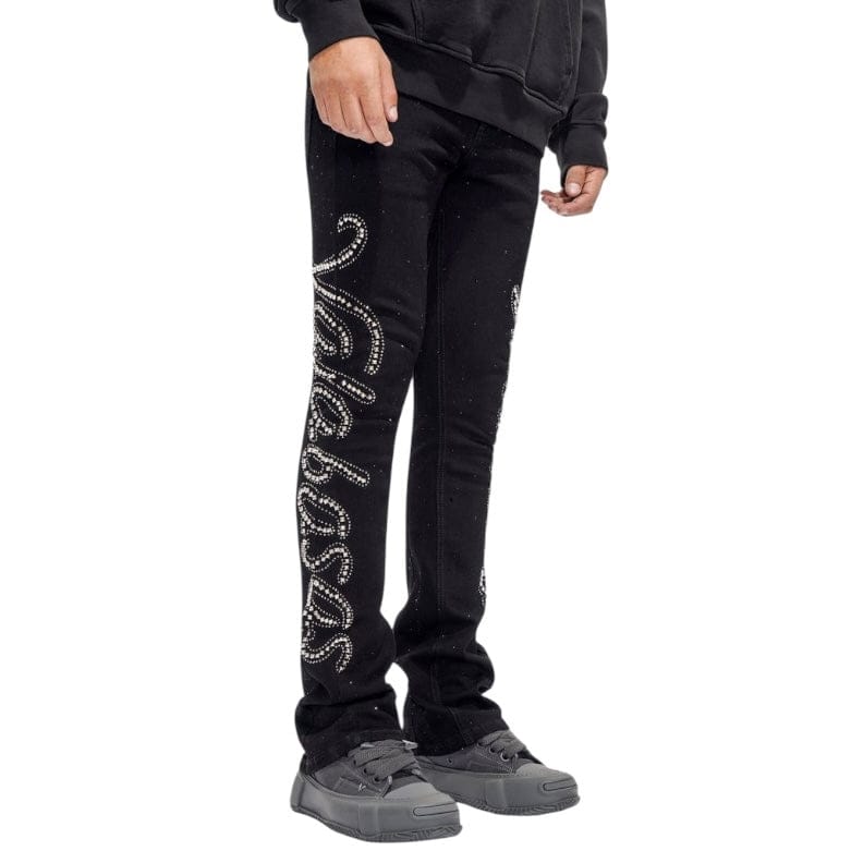 Valabasas Lattice Stacked Denim (Jet Black) VLBS-VJ3-1030 - Image 2