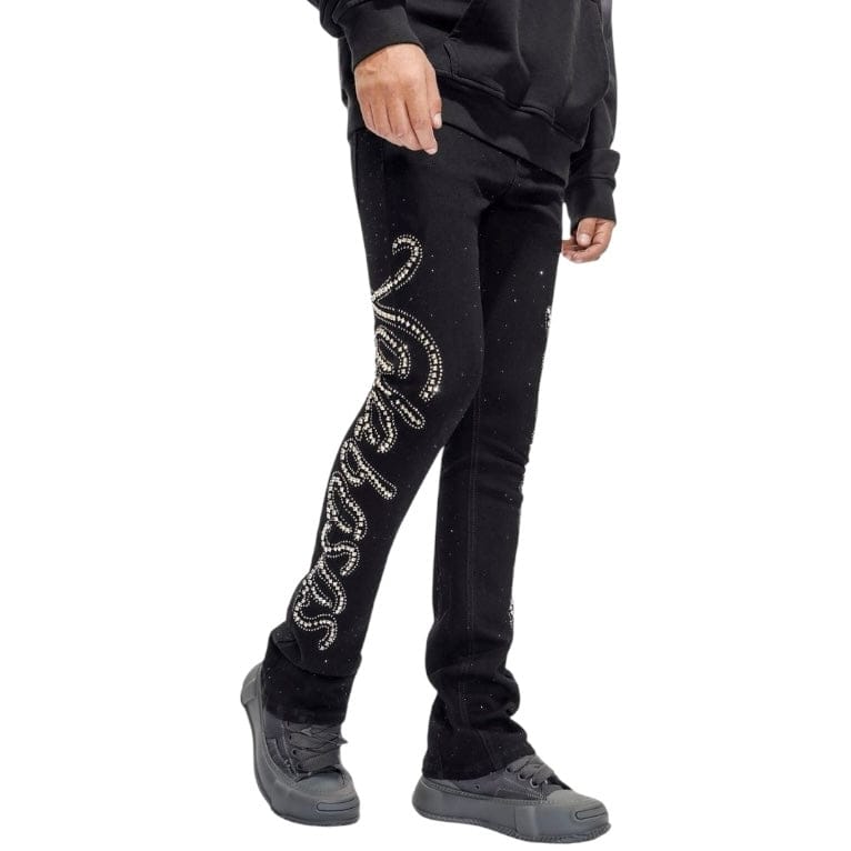 Valabasas Lattice Stacked Denim (Jet Black) VLBS-VJ3-1030 - Image 4
