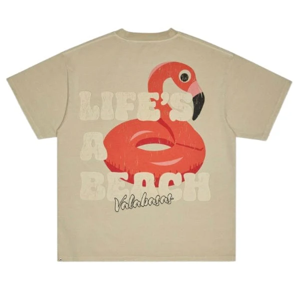 Valabasas Lifes A Beach Tee (Cream) VLBS-VT1-1027 - Image 2