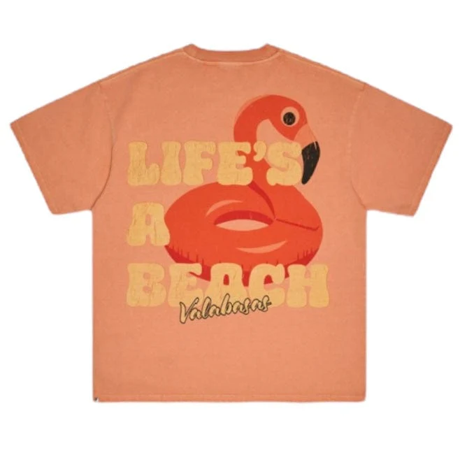 Valabasas Lifes A Beach Tee (Peach) VLBS-VT1-1027 - Image 2