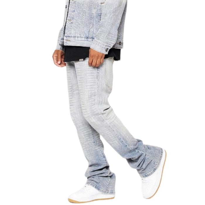 Valabasas Mr. Embroidery Denim Stacked Flare Jean (Icy Azure) VLBS3483 - Image 11