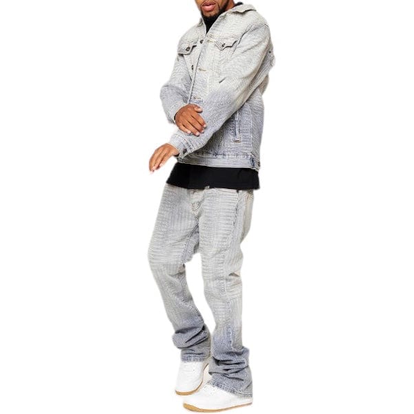 Valabasas Mr. Embroidery Denim Stacked Flare Jean (Icy Azure) VLBS3483 - Image 12