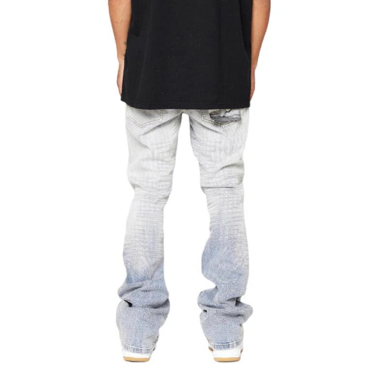 Valabasas Mr. Embroidery Denim Stacked Flare Jean (Icy Azure) VLBS3483 - Image 6