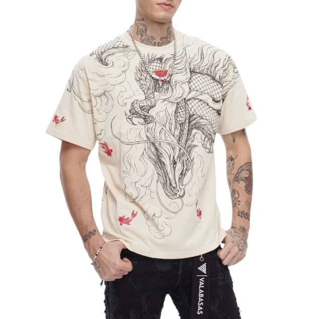 Valabasas Mythic Flow Tee (Beige) VLBS-VT1-1098 - Image 2