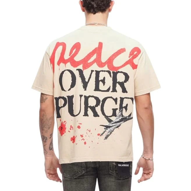 Valabasas Peace Over Purge Tee (Beige) VLBS-VT1-1105 - Image 4
