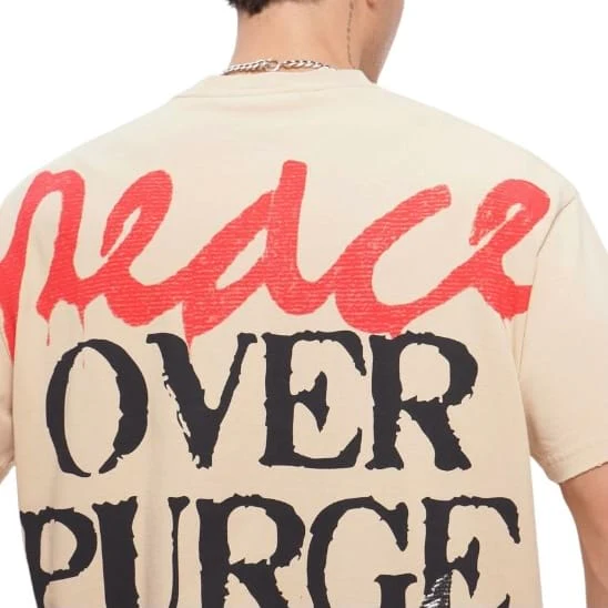 Valabasas Peace Over Purge Tee (Beige) VLBS-VT1-1105 - Image 6