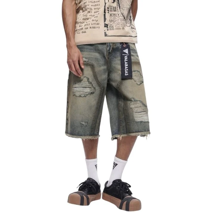 Valabasas Revolt Baggy Denim Shorts (Dirty Vintage Wash) VLBS-VSH2-1035 - Image 2