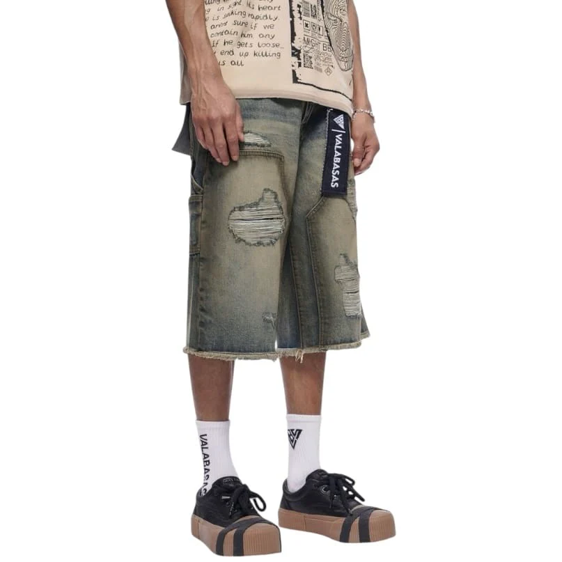 Valabasas Revolt Baggy Denim Shorts (Dirty Vintage Wash) VLBS-VSH2-1035 - Image 3