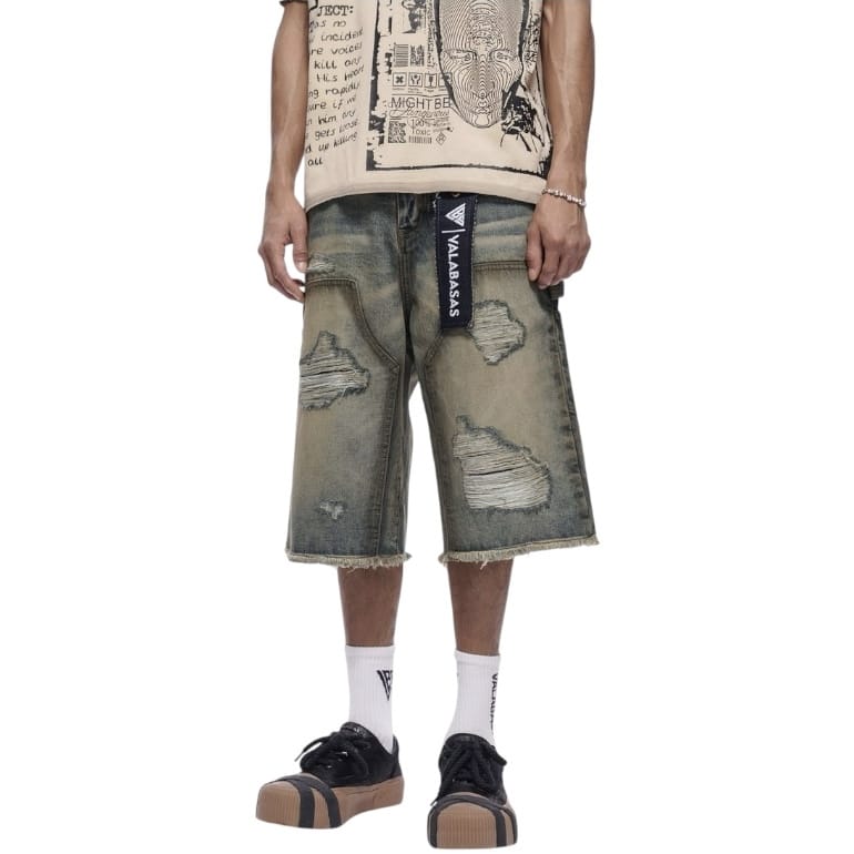 Valabasas Revolt Baggy Denim Shorts (Dirty Vintage Wash) VLBS-VSH2-1035 - Image 4