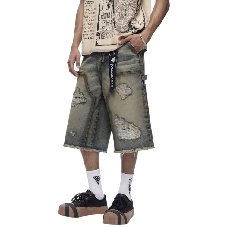 Valabasas Revolt Baggy Denim Shorts (Dirty Vintage Wash) VLBS-VSH2-1035 - Image 5