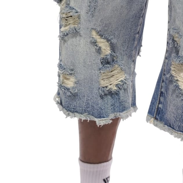 Valabasas Snapped Baggy Denim Shorts (Blue Washed) VLBS-VSH1-1002 - Image 6