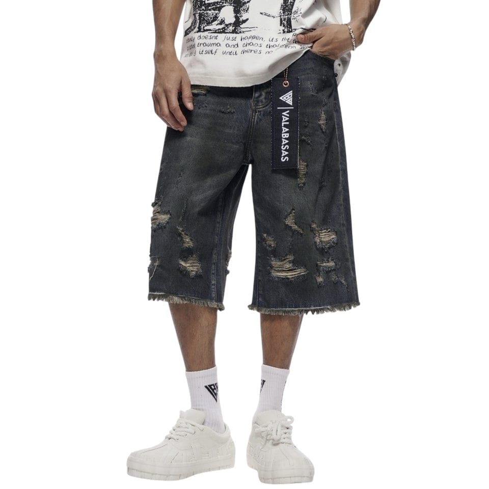 Valabasas Snapped Jorts (Dark Dirty Blue) VLBS-VSH1-1002 - Image 2