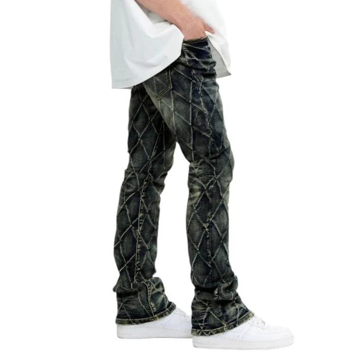 Valabasas Tired Stacked Denim Jean (Blue Vintage) VLBS-VJ3-1002 - Image 3