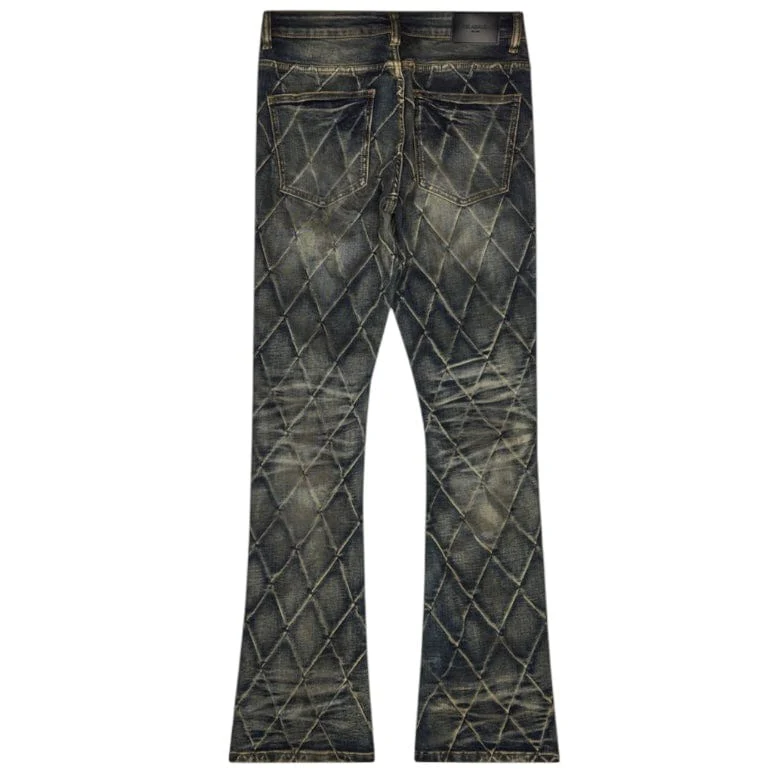 Valabasas Tired Stacked Denim Jean (Blue Vintage) VLBS-VJ3-1002 - Image 8