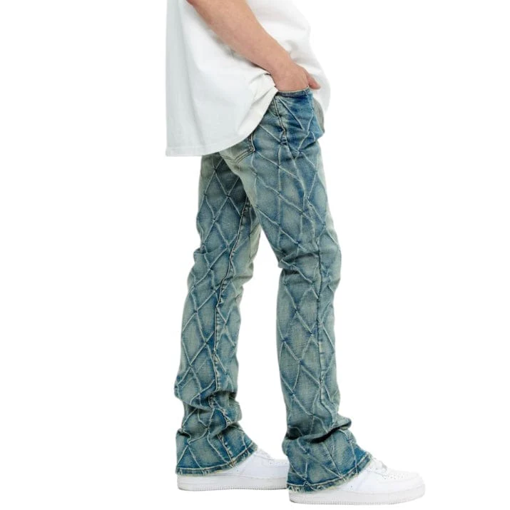 Valabasas Tired Stacked Denim Jean (Lt. Vintage Blue) VLBS-VJ3-1002 - Image 2