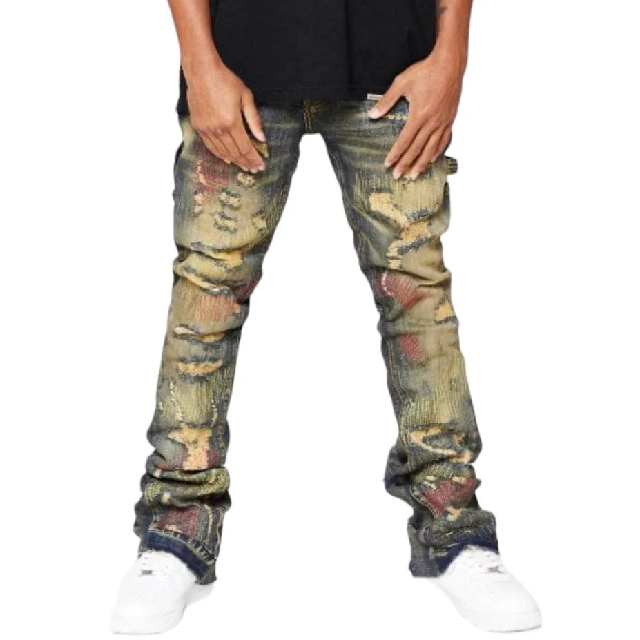Valabasas "Zero" Denim Stacked Flare Jean (Dirty Vintage Wash) VLBS3986 - Image 5