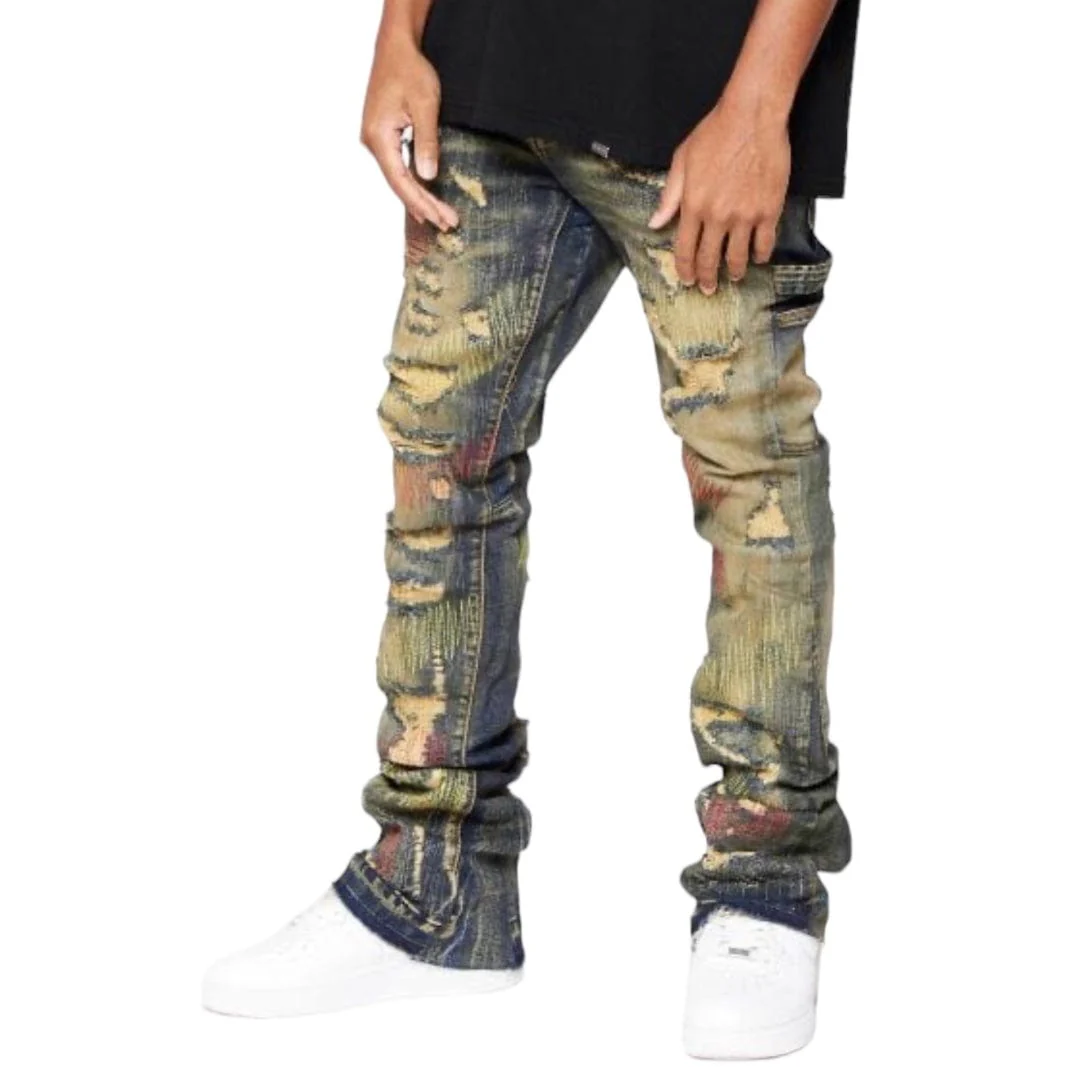 Valabasas "Zero" Denim Stacked Flare Jean (Dirty Vintage Wash) VLBS3986 - Image 8