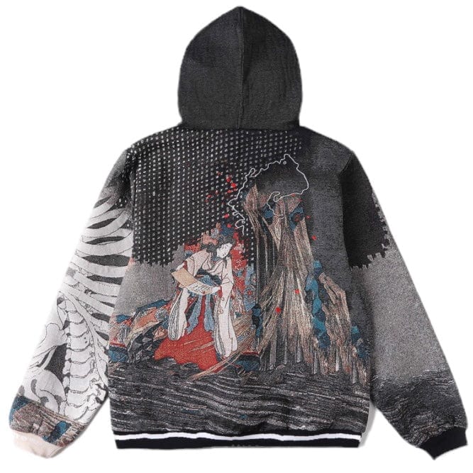 VeryRare Gashadokuro Jacquard Hoodie (Black) - Image 2