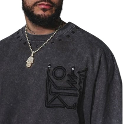 Vie Riche Tribal Stones Tee (Acid Wash Grey) VR1351-AGY - Image 4
