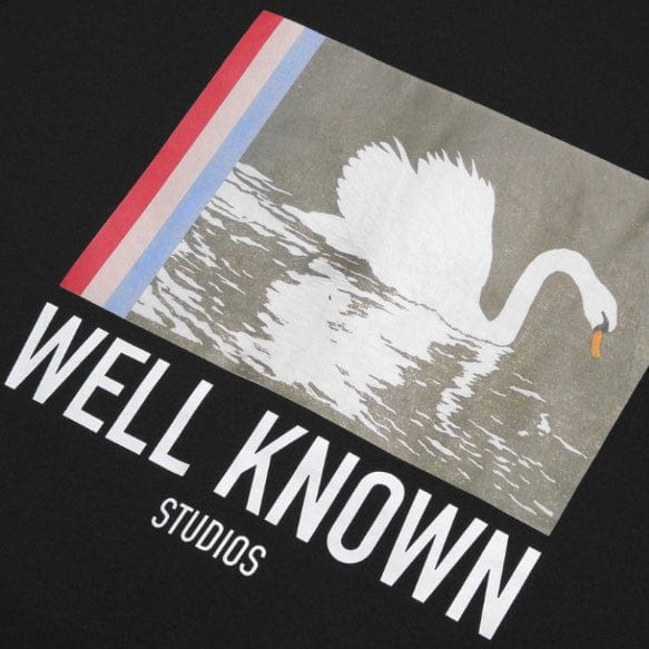 Well Known The Stripe Swan Tee (Black) 111-9201 - Image 2