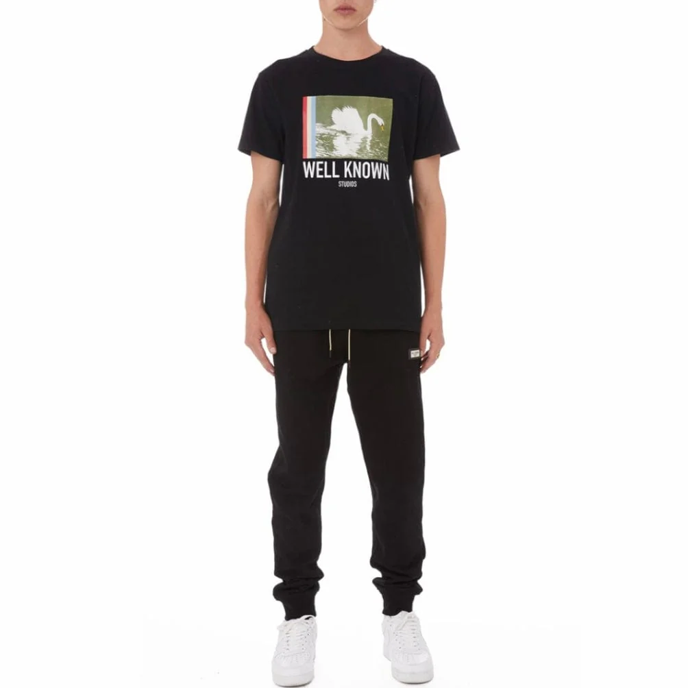 Well Known The Stripe Swan Tee (Black) 111-9201 - Image 4