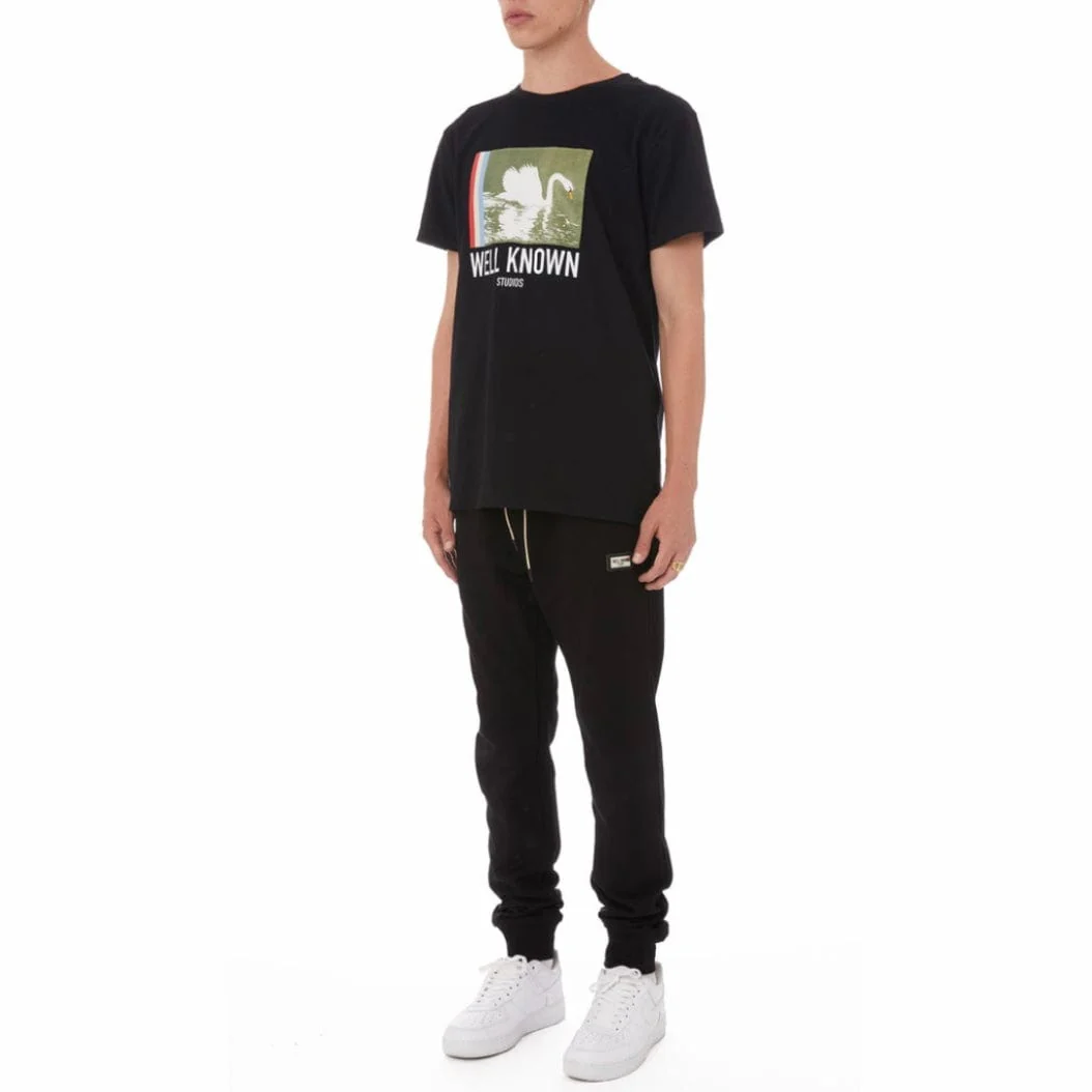 Well Known The Stripe Swan Tee (Black) 111-9201 - Image 6