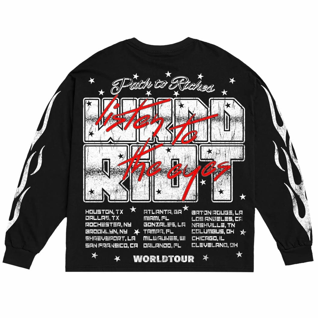 Wknd Riot Tour Long Sleeve Sweatshirt (Black) - Image 2