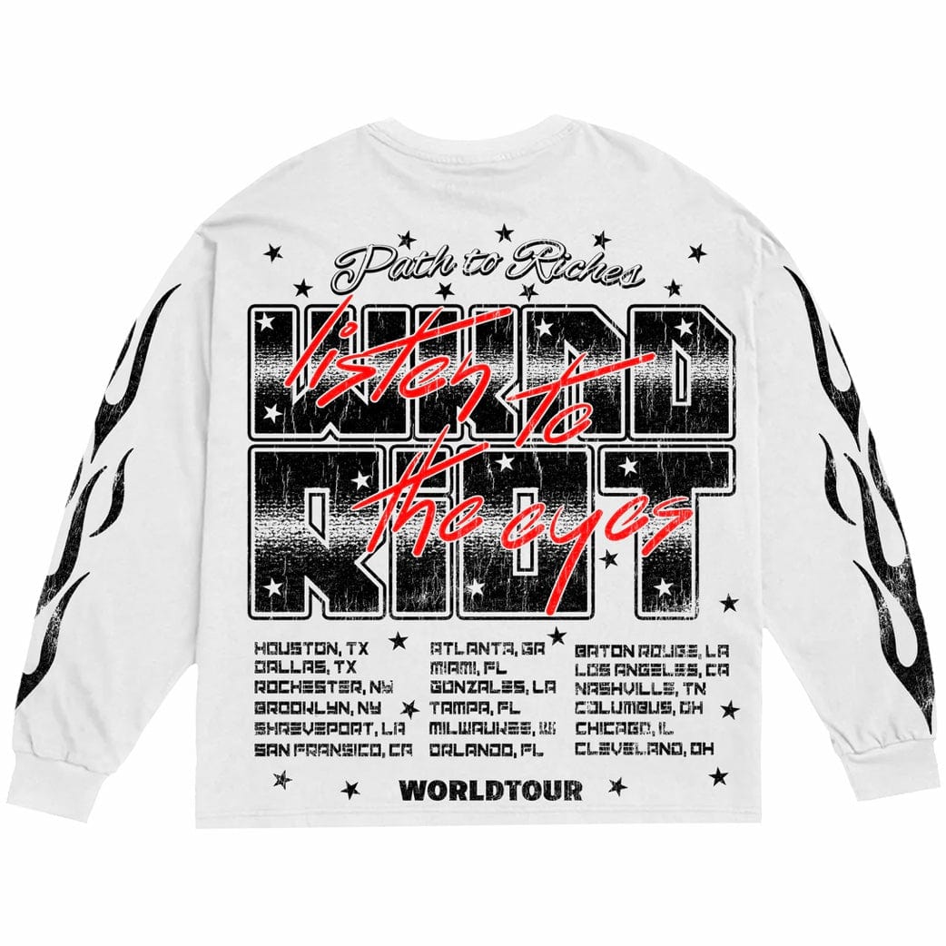 Wknd Riot Tour Long Sleeve Sweatshirt (White) - Image 2