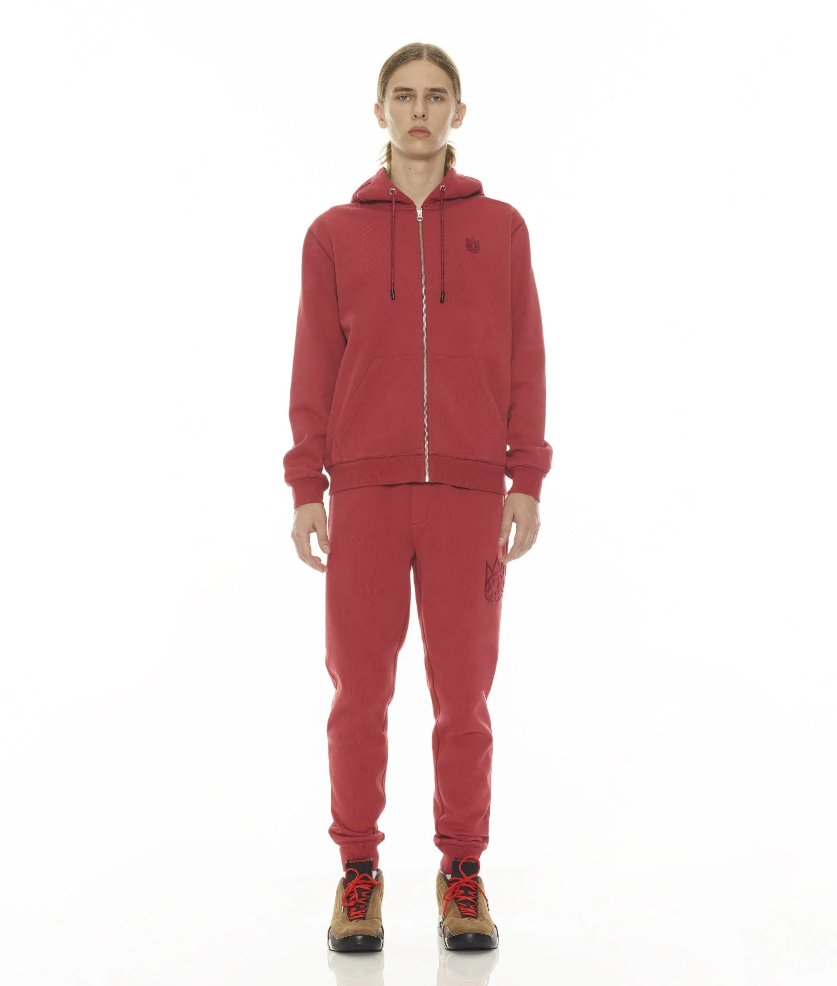 ZIP HOODY IN GARNET - Image 3